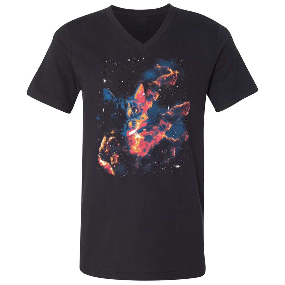 Unisex V-Neck T-Shirt - N1DZJFZX - Black - 1