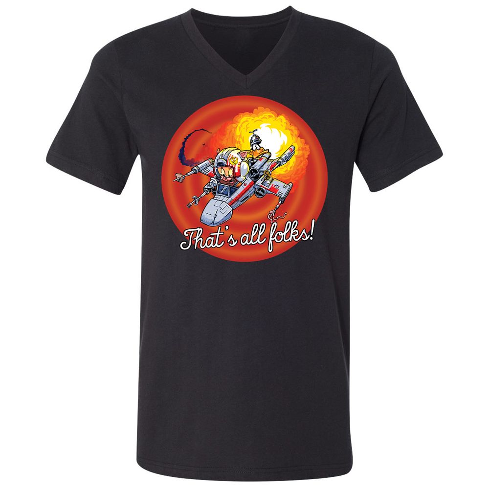 Unisex V-Neck T-Shirt - MYXKK9KA - Black - 1