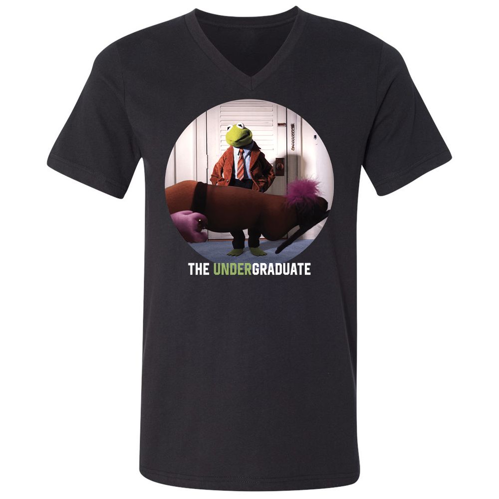 Unisex V-Neck T-Shirt - Q6WVJATW - Black - 1