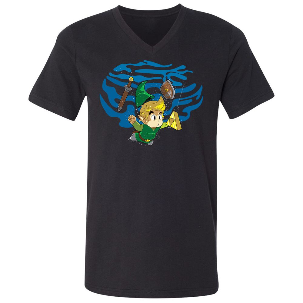 Unisex V-Neck T-Shirt - TWEKVJS2 - Black - 1