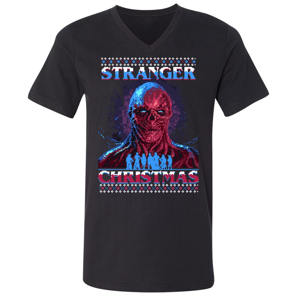 Unisex V-Neck T-Shirt - Y43QEJYS - Black - 1