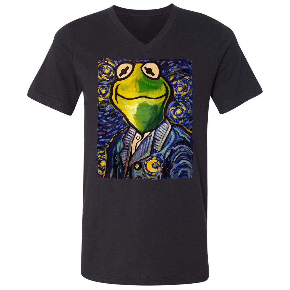 Unisex V-Neck T-Shirt - 6FKS3H8N - Black - 1
