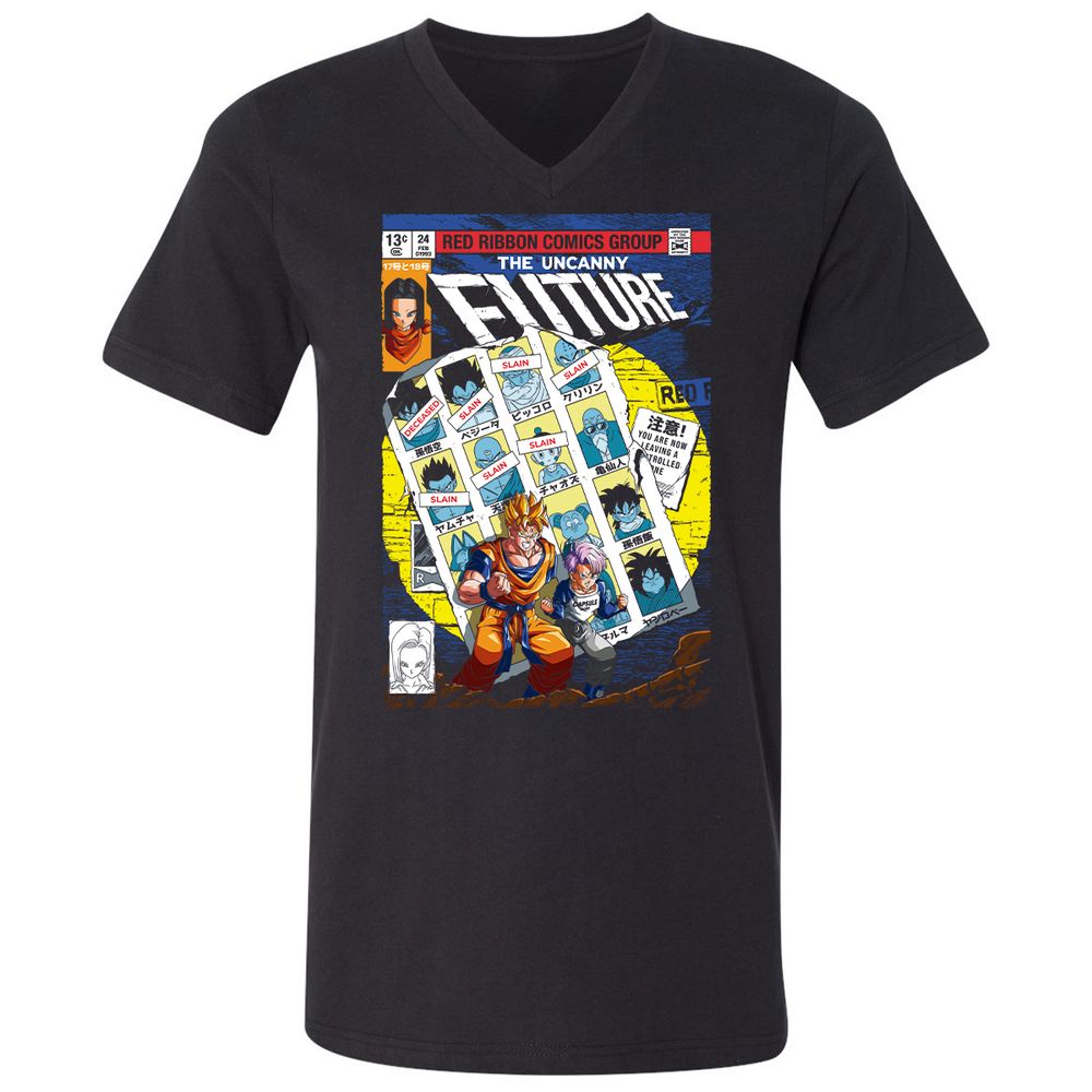 Unisex V-Neck T-Shirt - D2A2YNYE - Black - 1