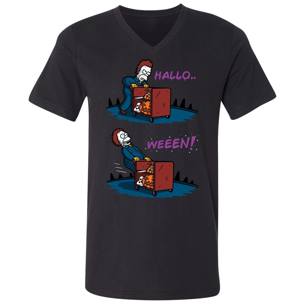 Unisex V-Neck T-Shirt - MMVAQEWT - Black - 1
