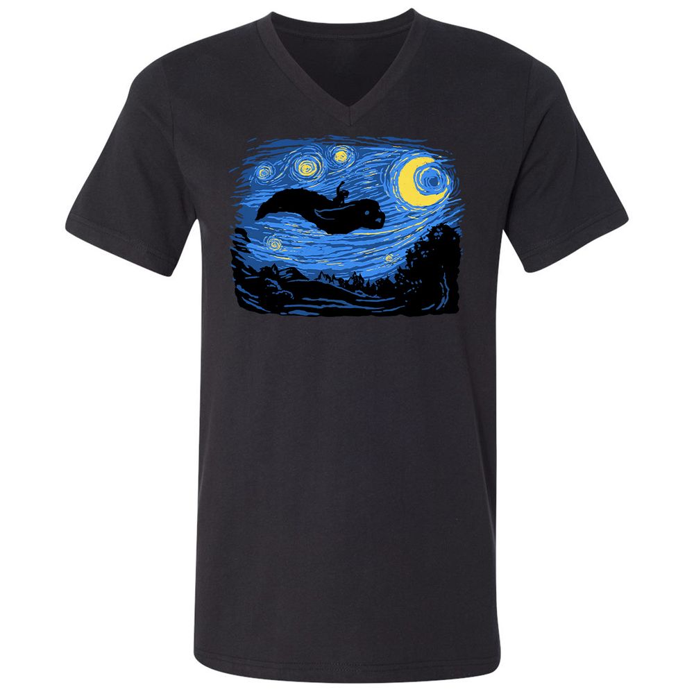 Unisex V-Neck T-Shirt - L2HUX48D - Black - 1