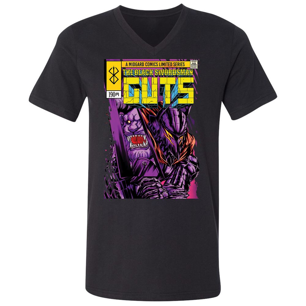 Unisex V-Neck T-Shirt - XUBMNVYS - Black - 1