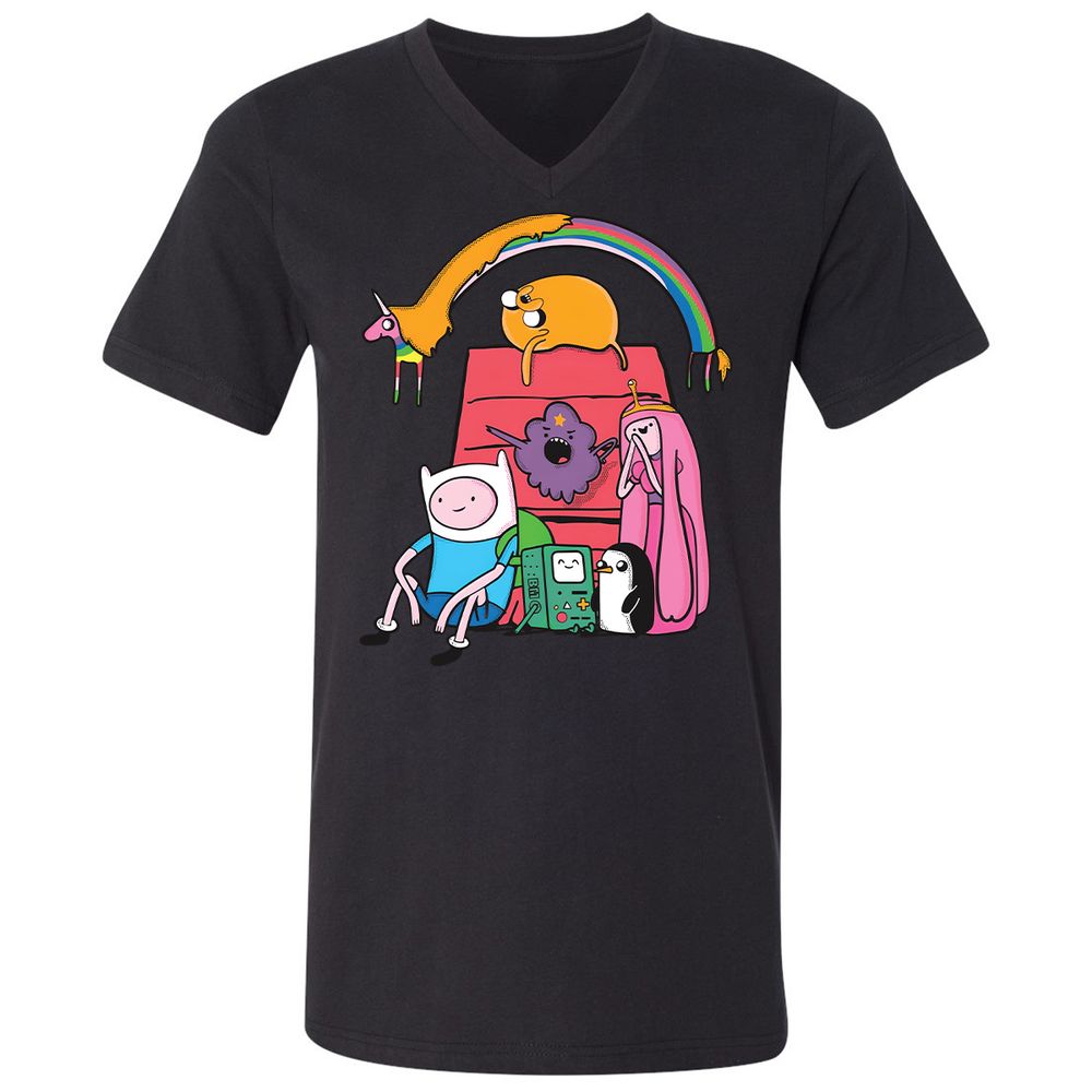Unisex V-Neck T-Shirt - 4LPXVRDQ - Black - 1