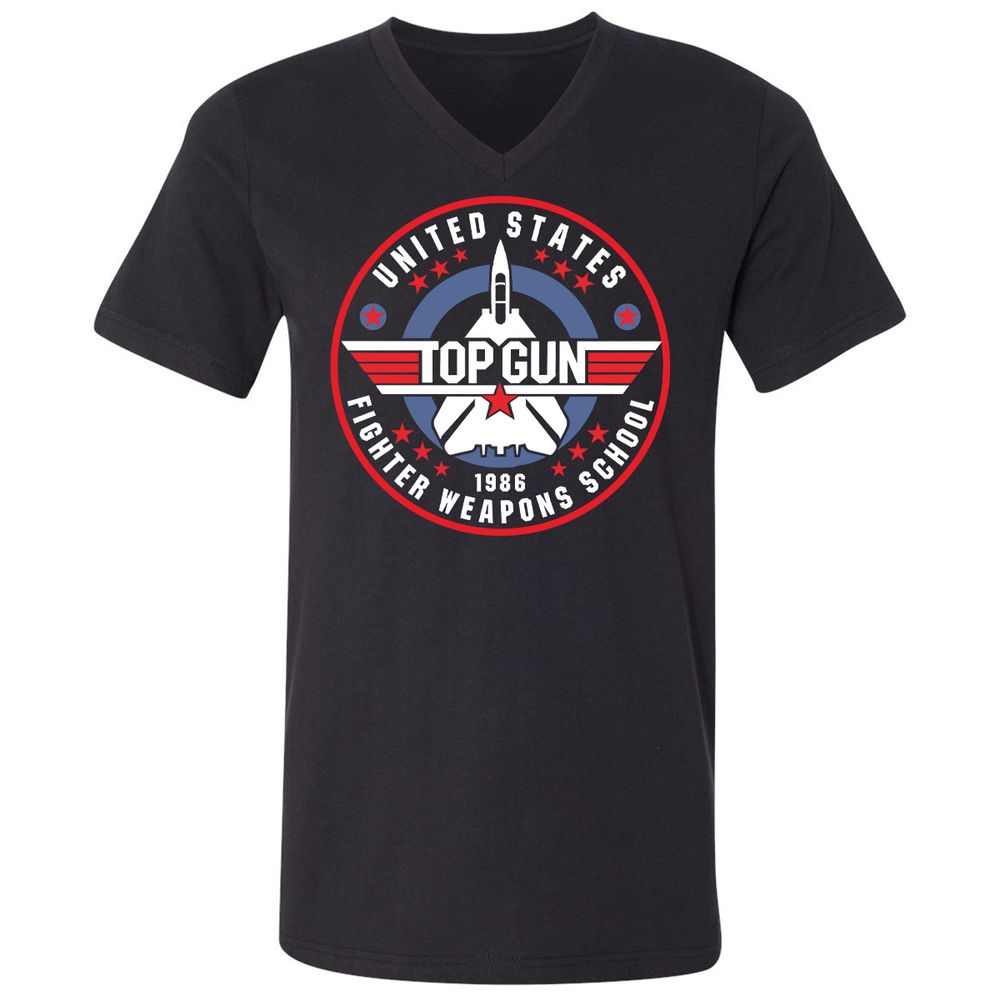 Unisex V-Neck T-Shirt - 194BU7W5 - Black - 1