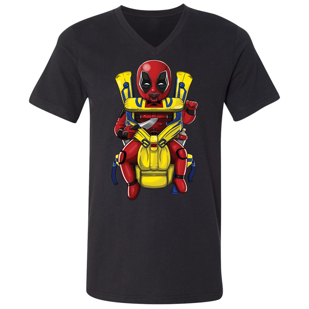 Unisex V-Neck T-Shirt - ZQTCWQ7D - Black - 1