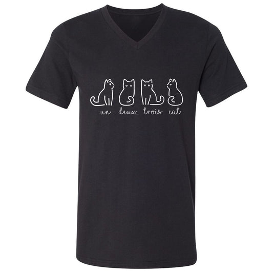 Unisex V-Neck T-Shirt - NEKCJM8H - Black - 1