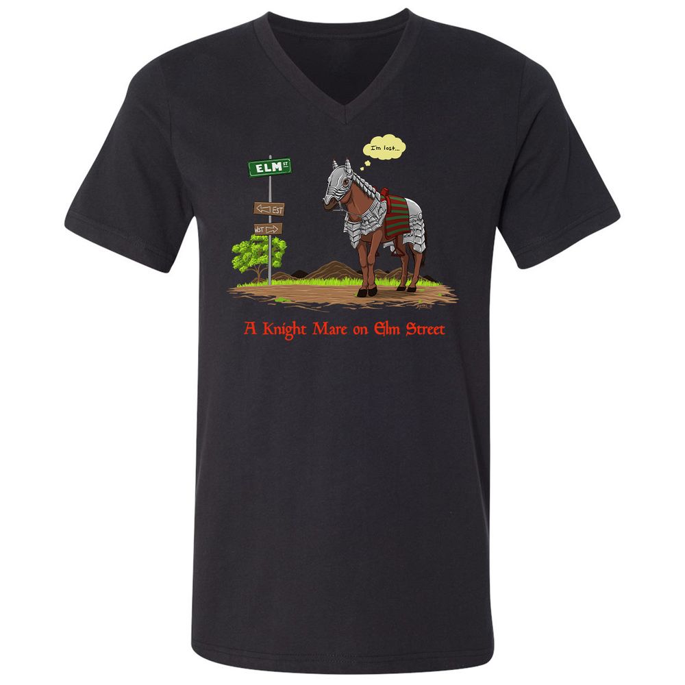 Unisex V-Neck T-Shirt - 84T8RVNV - Black - 1