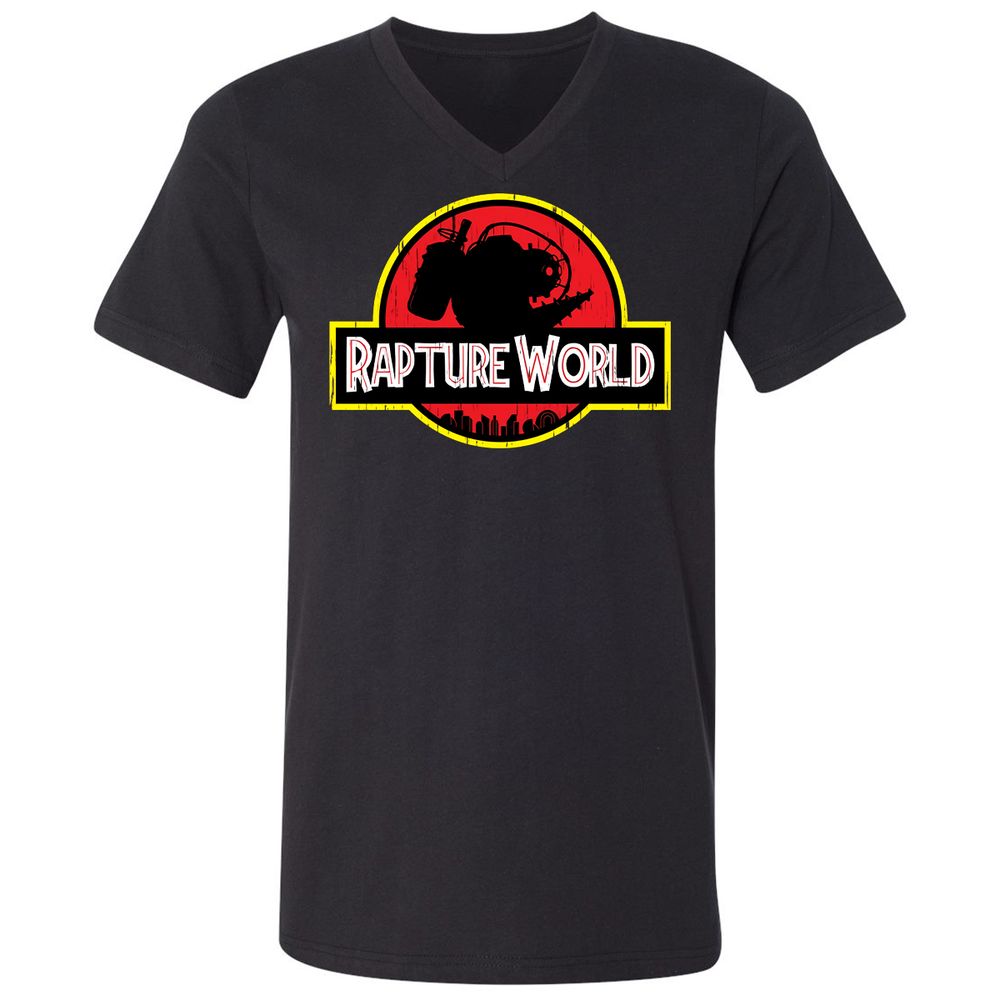 Unisex V-Neck T-Shirt - F4FF44VJ - Black - 1