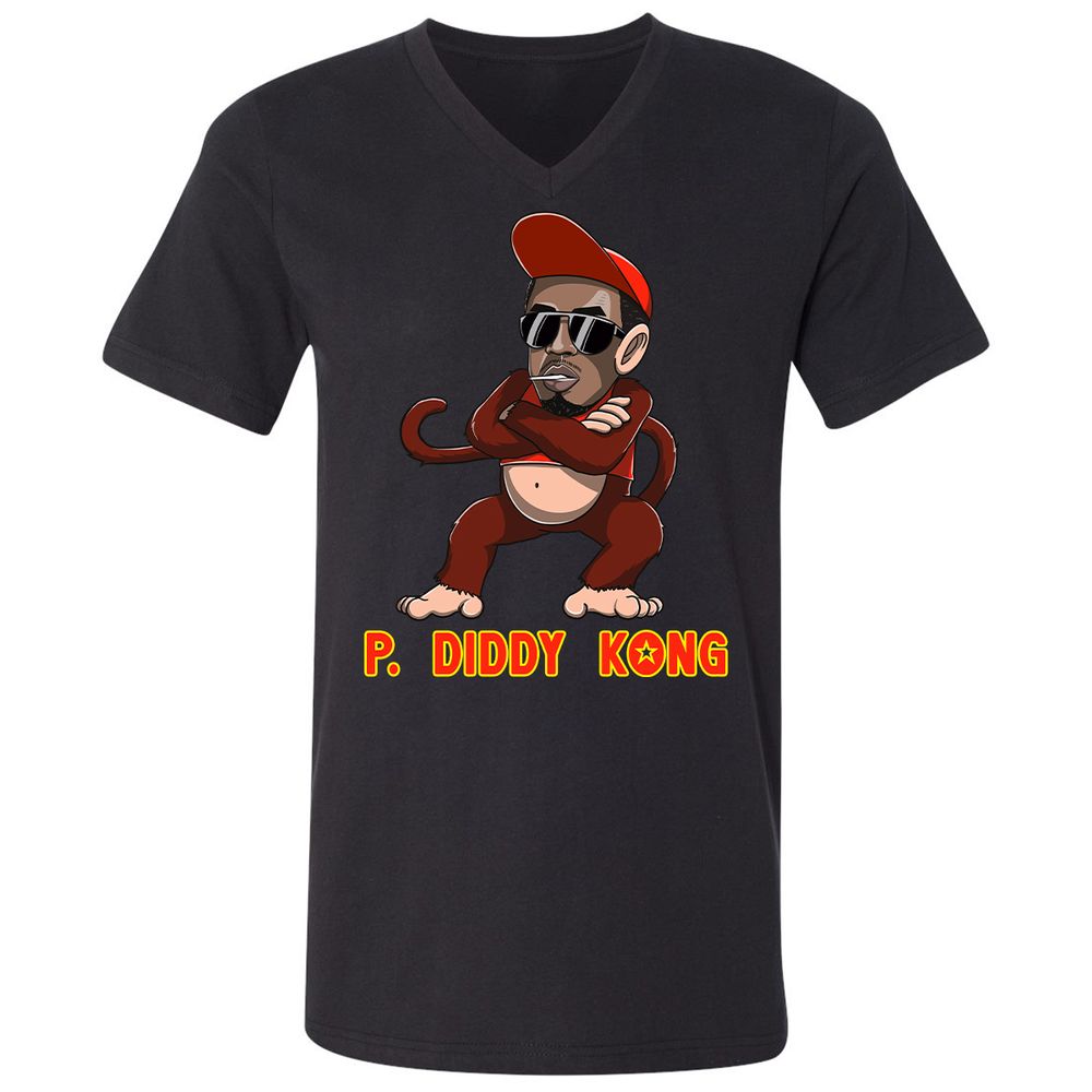 Unisex V-Neck T-Shirt - 9TQ1A26L - Black - 1