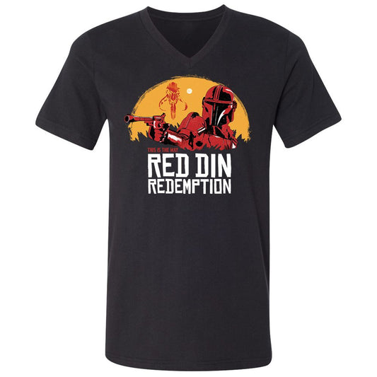 Unisex V-Neck T-Shirt - E5AD1DQ8 - Black - 1