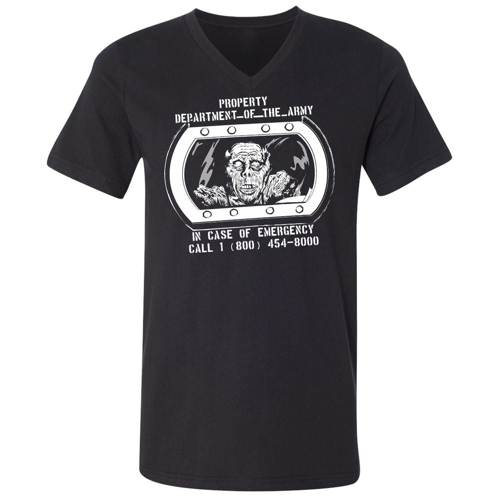 Unisex V-Neck T-Shirt - MVMGQCXR - Black - 1