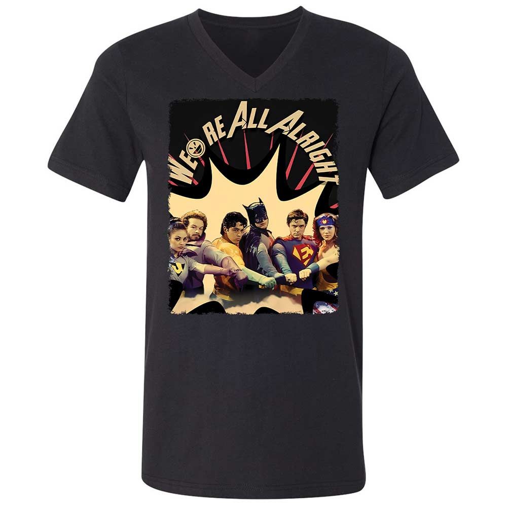 Unisex V-Neck T-Shirt - 6RKPQVZM - Black - 1