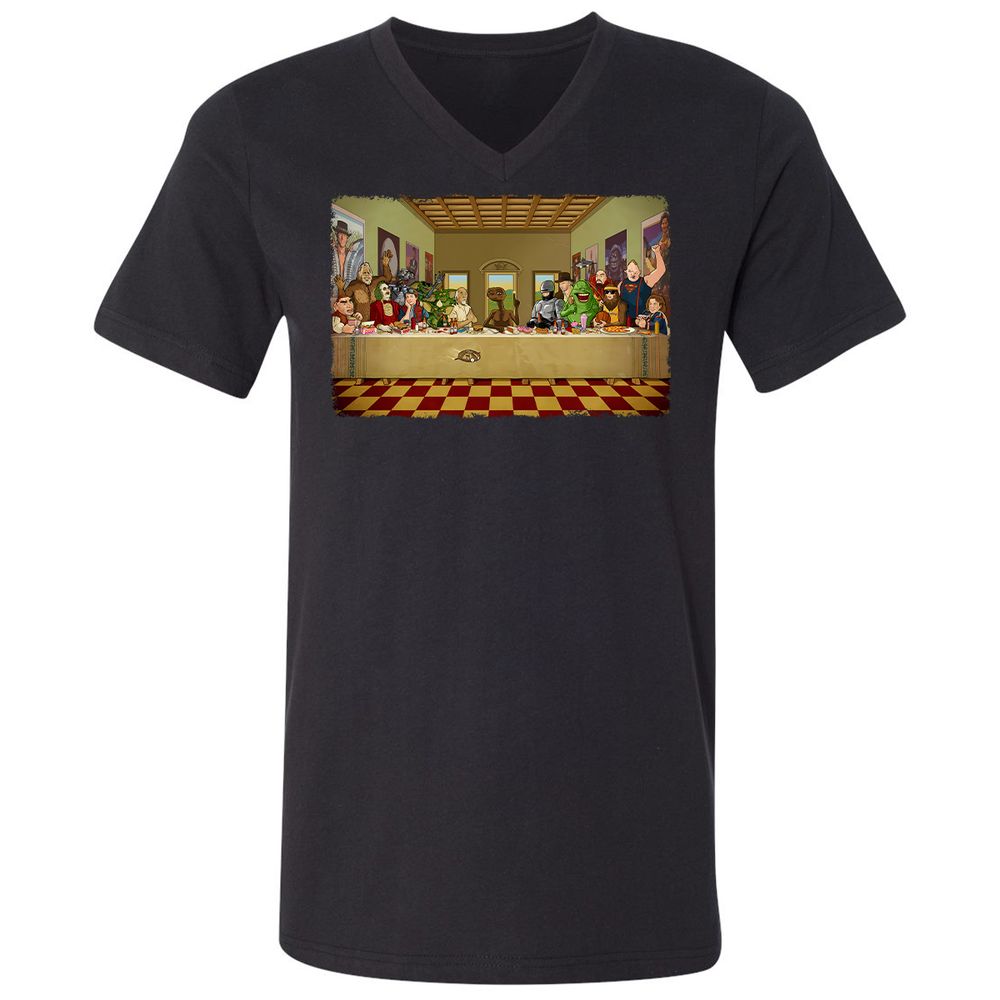 Unisex V-Neck T-Shirt - QQEBM7XU - Black - 1