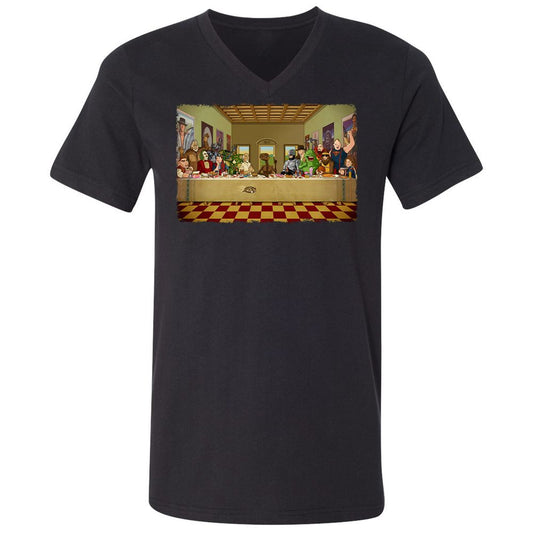 Unisex V-Neck T-Shirt - QQEBM7XU - Black - 1