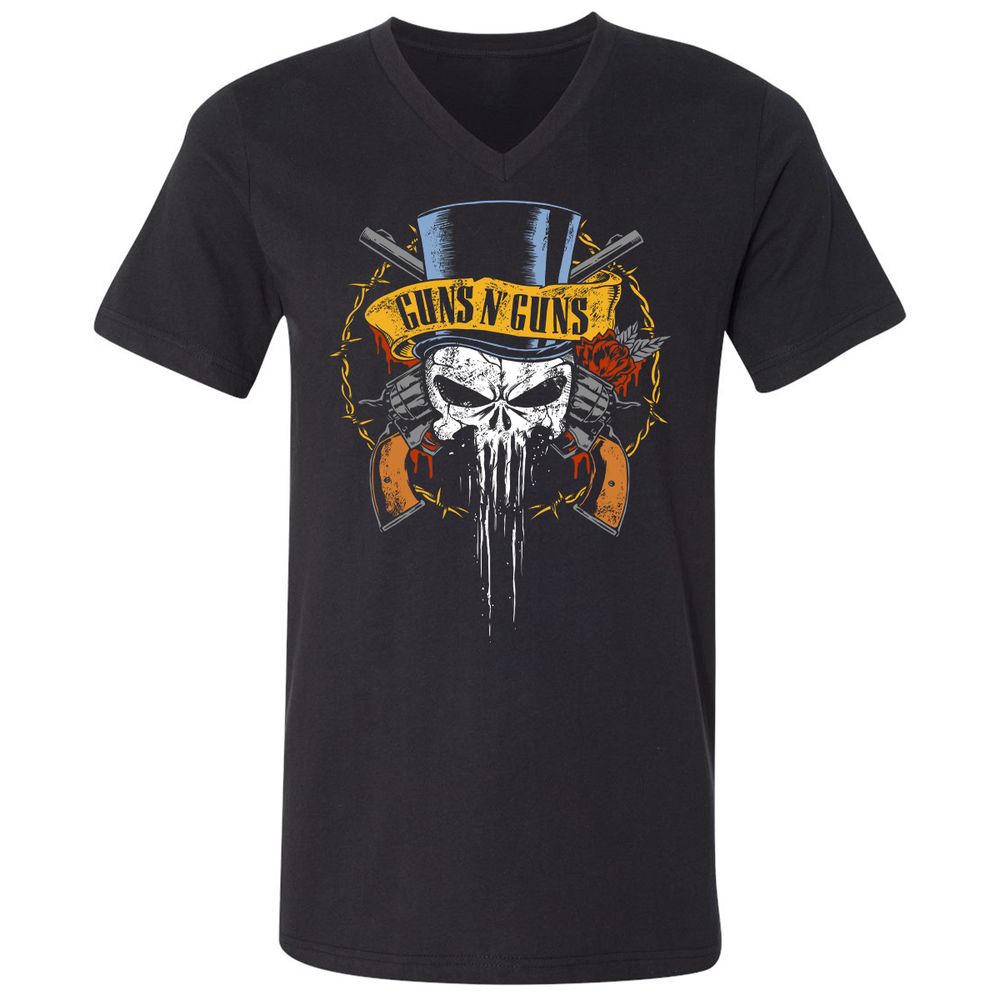 Unisex V-Neck T-Shirt - 9TADPYEW - Black - 1