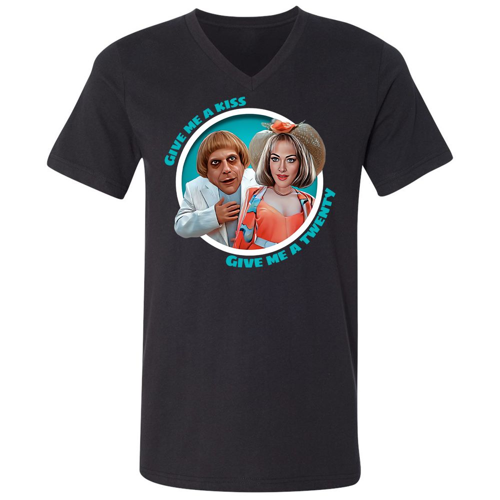 Unisex V-Neck T-Shirt - V1TWMYHN - Black - 1