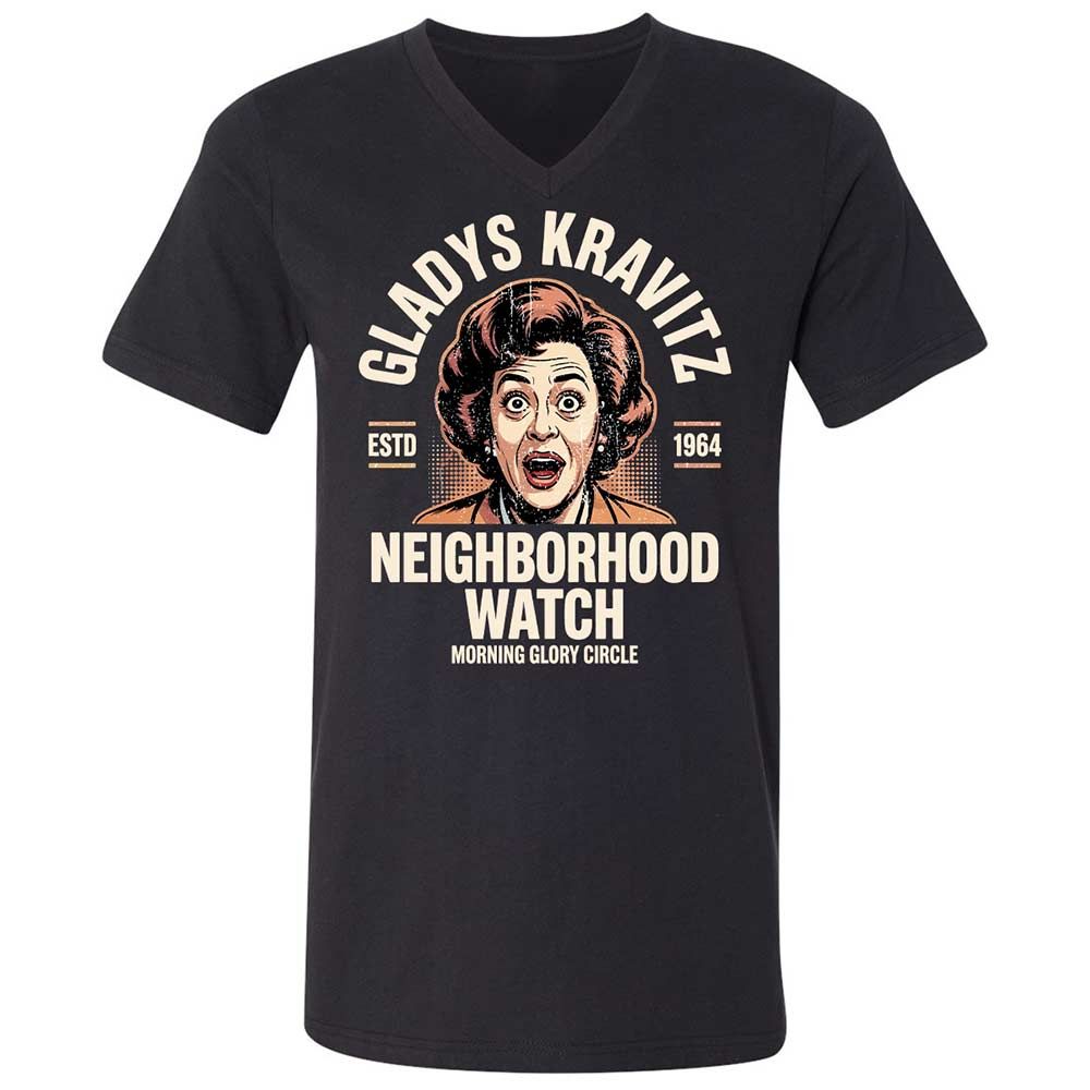 Unisex V-Neck T-Shirt - WSX2H4JX - Black - 1