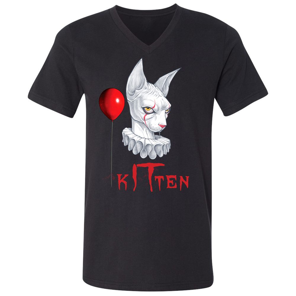 Unisex V-Neck T-Shirt - J6X42B2C - Black - 1