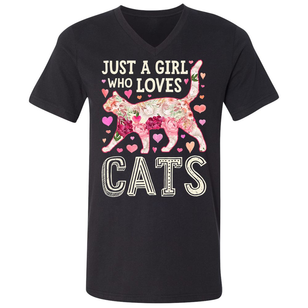 Unisex V-Neck T-Shirt - 7789KAG9 - Black - 1