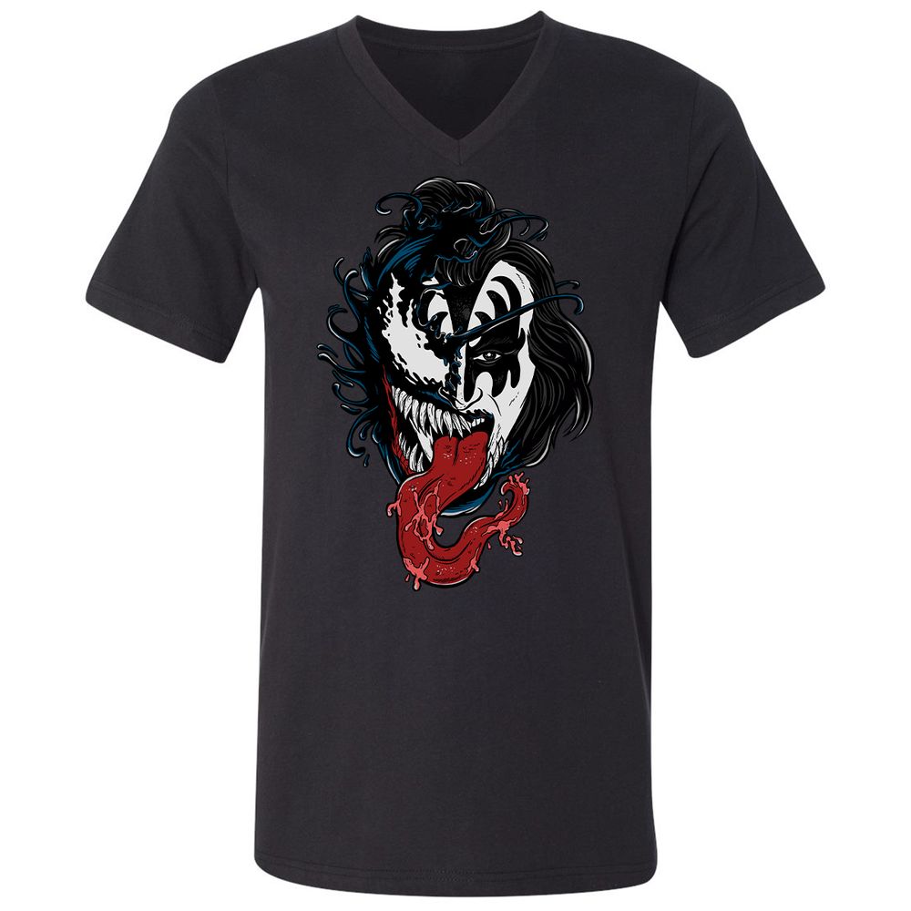 Unisex V-Neck T-Shirt - DZBSBAD1 - Black - 1