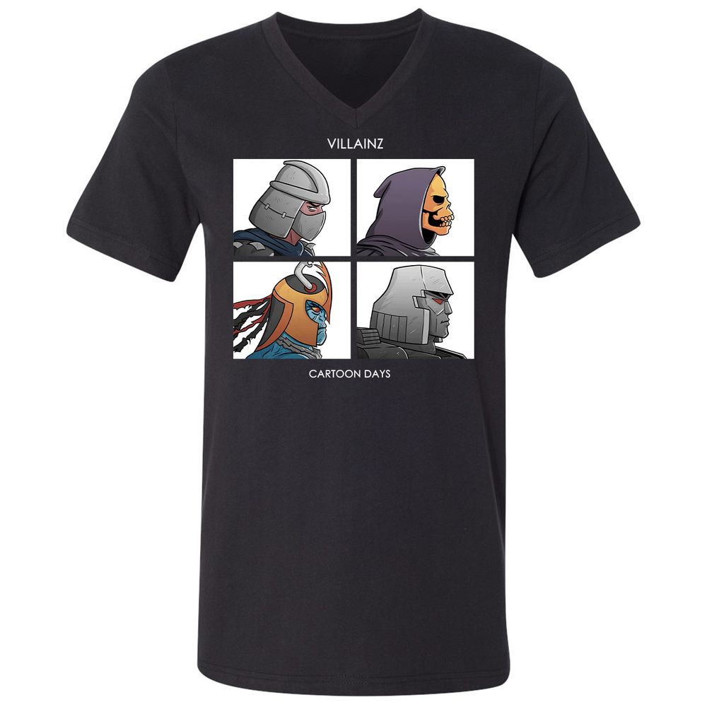 Unisex V-Neck T-Shirt - XN38YZCR - Black - 1