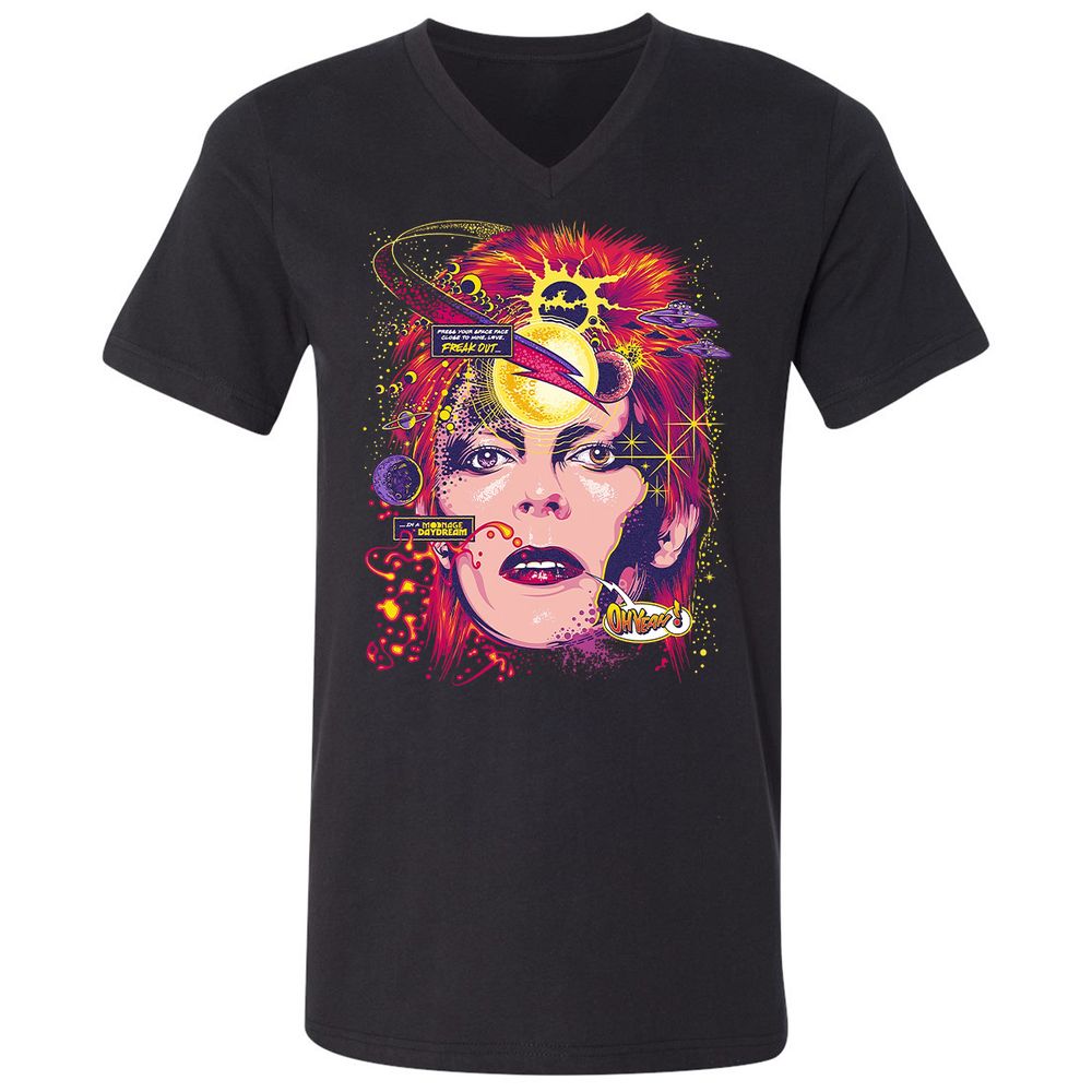 Unisex V-Neck T-Shirt - GLHNL2MK - Black - 1