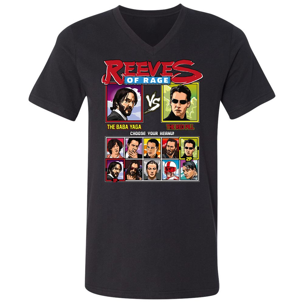 Unisex V-Neck T-Shirt - 579ZYE6U - Black - 1