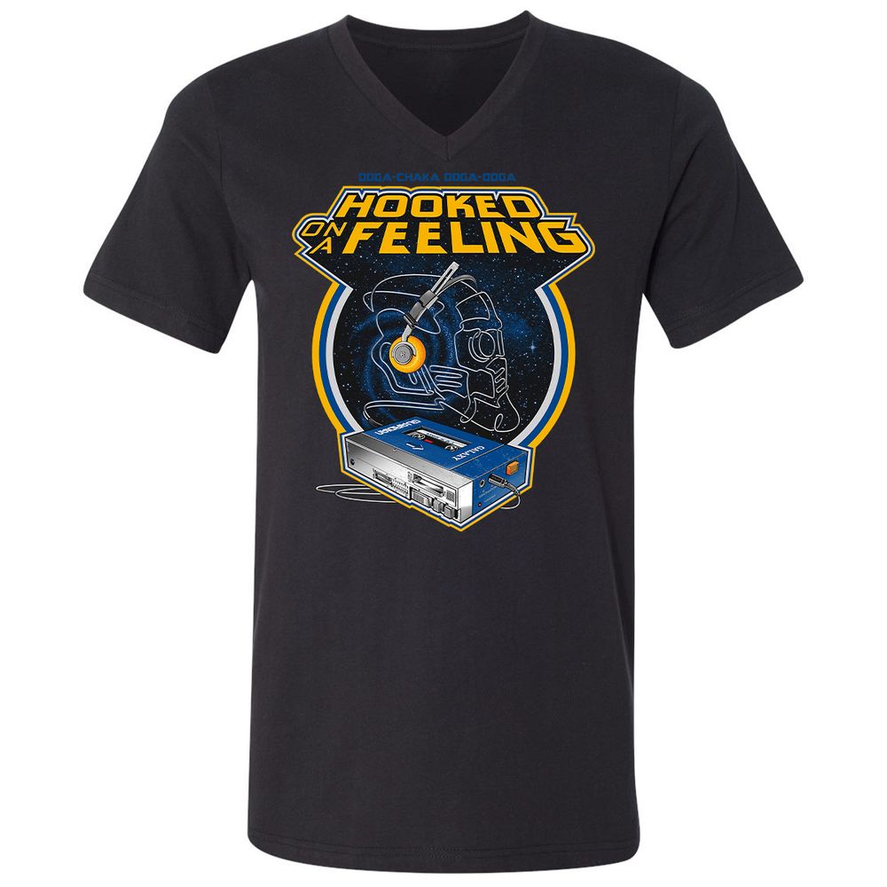 Unisex V-Neck T-Shirt - 5P16F5DF - Black - 1