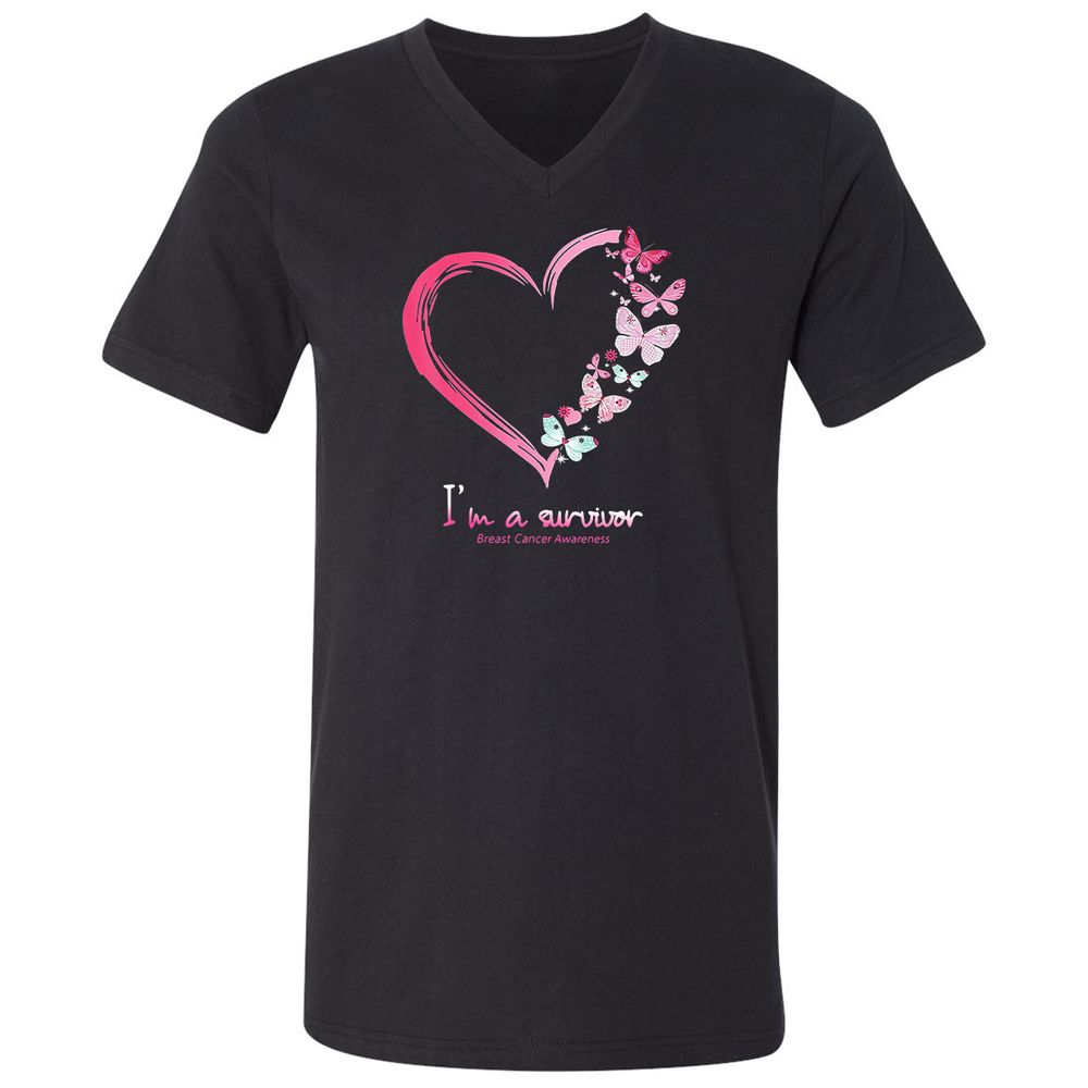 Unisex V-Neck T-Shirt - BWBBQZCD - Black - 1