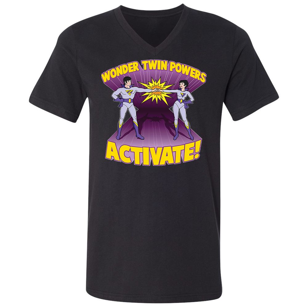 Unisex V-Neck T-Shirt - 9UG9WHZQ - Black - 1