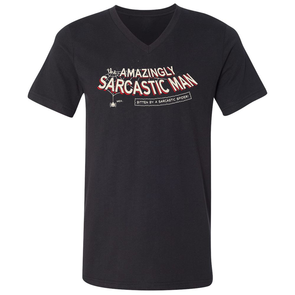 Unisex V-Neck T-Shirt - W4E8QJEJ - Black - 1