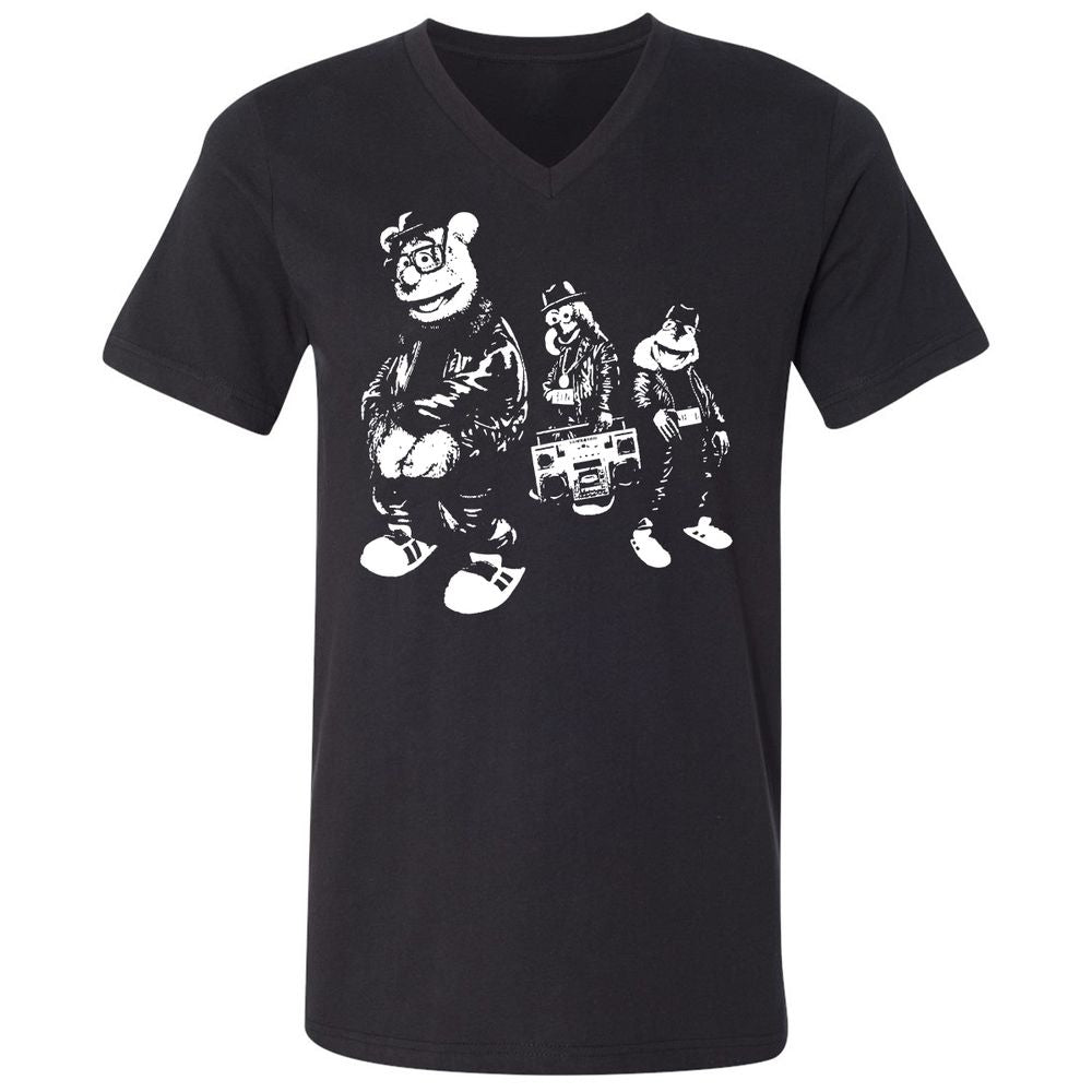 Unisex V-Neck T-Shirt - TSAXBR39 - Black - 1