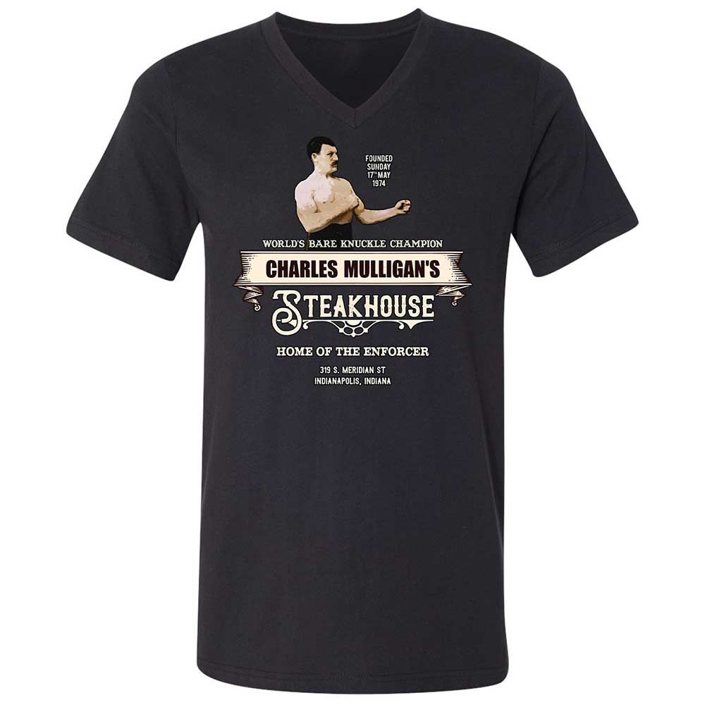 Unisex V-Neck T-Shirt - ESYKZRM8 - Black - 1