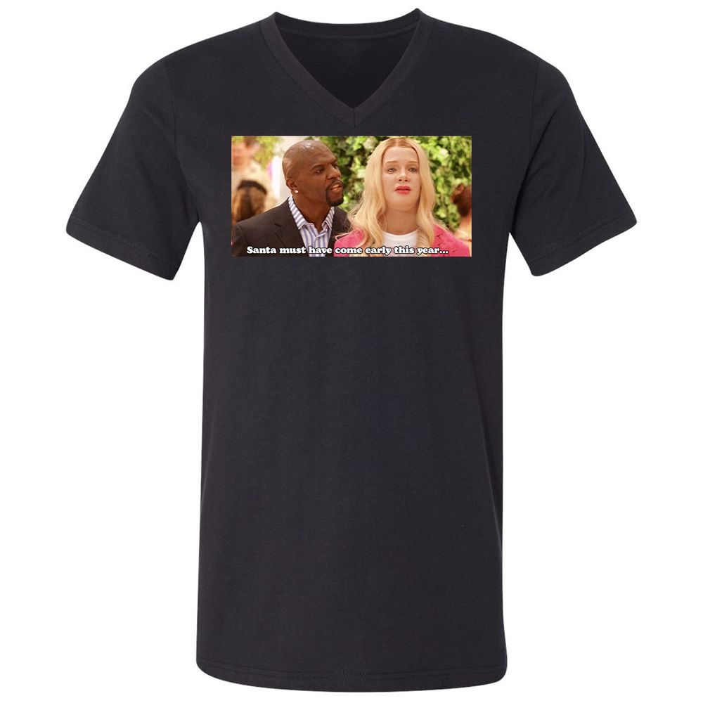Unisex V-Neck T-Shirt - TX6GL533 - Black - 1