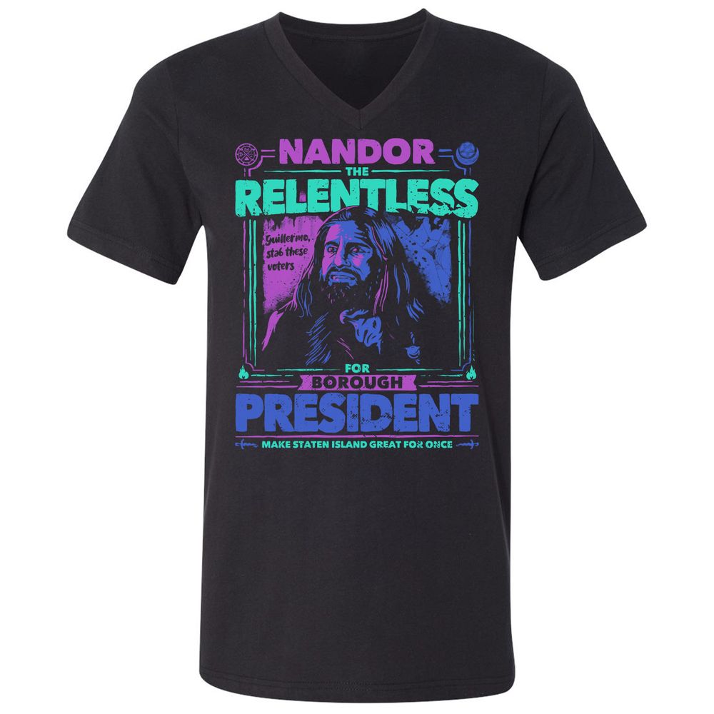 Unisex V-Neck T-Shirt - JHBWRX49 - Black - 1