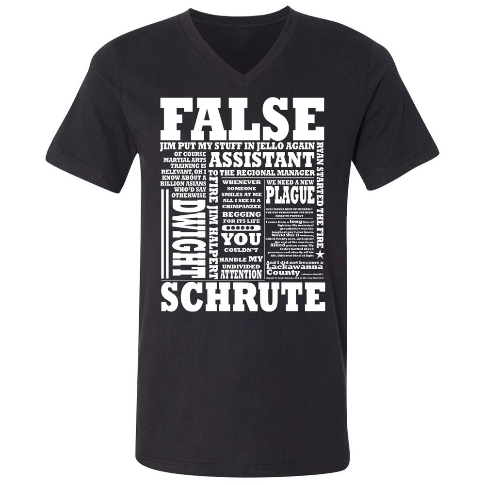 Unisex V-Neck T-Shirt - 2BE1JPTM - Black - 1