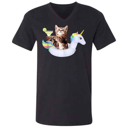 Unisex V-Neck T-Shirt - YWKQTJC4 - Black - 1