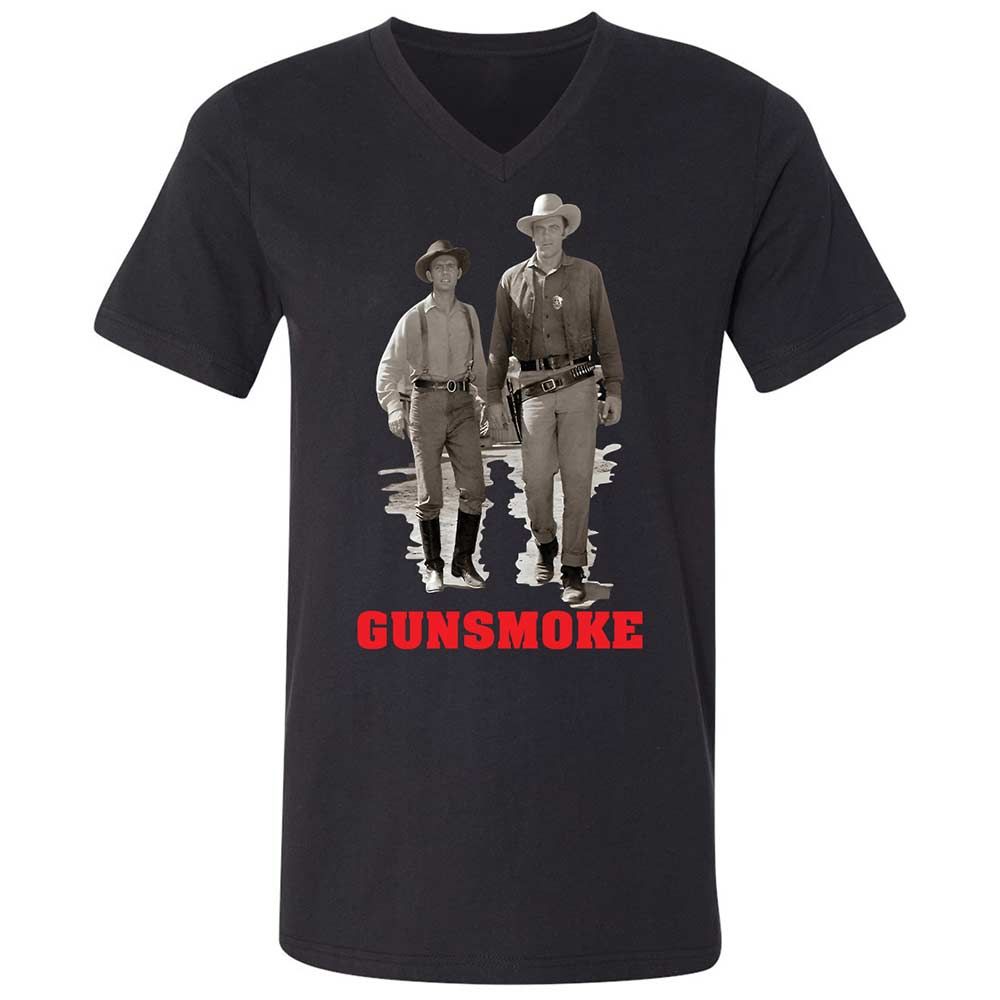 Unisex V-Neck T-Shirt - J6JGGQX9 - Black - 1