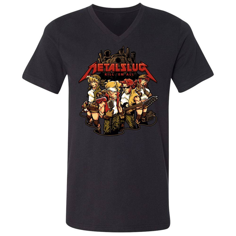 Unisex V-Neck T-Shirt - 9J1E4TKR - Black - 1