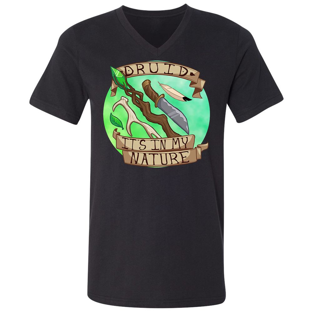 Unisex V-Neck T-Shirt - FEFQDBG5 - Black - 1