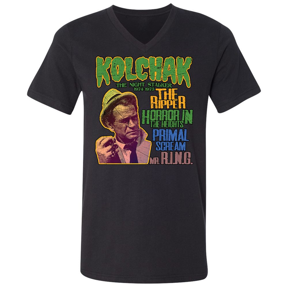 Unisex V-Neck T-Shirt - 51NUTT3B - Black - 1