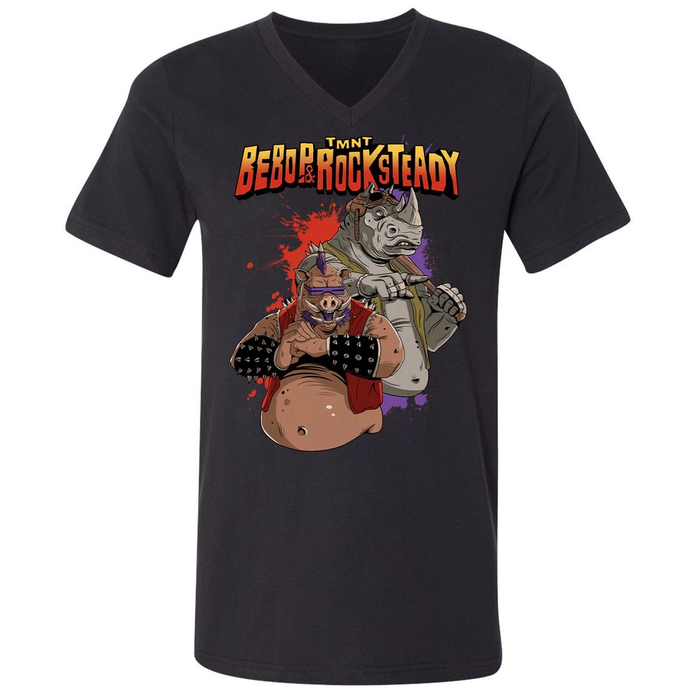 Unisex V-Neck T-Shirt - BVD34VAQ - Black - 1