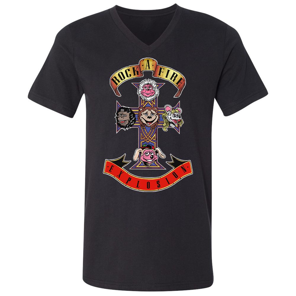 Unisex V-Neck T-Shirt - A41CELKZ - Black - 1