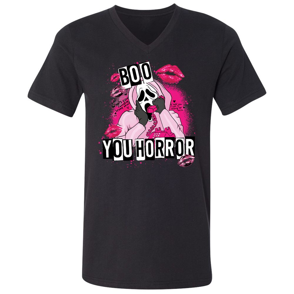 Unisex V-Neck T-Shirt - A3A8Q1EJ - Black - 1