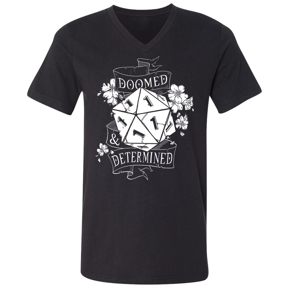 Unisex V-Neck T-Shirt - HQB9XJKM - Black - 1