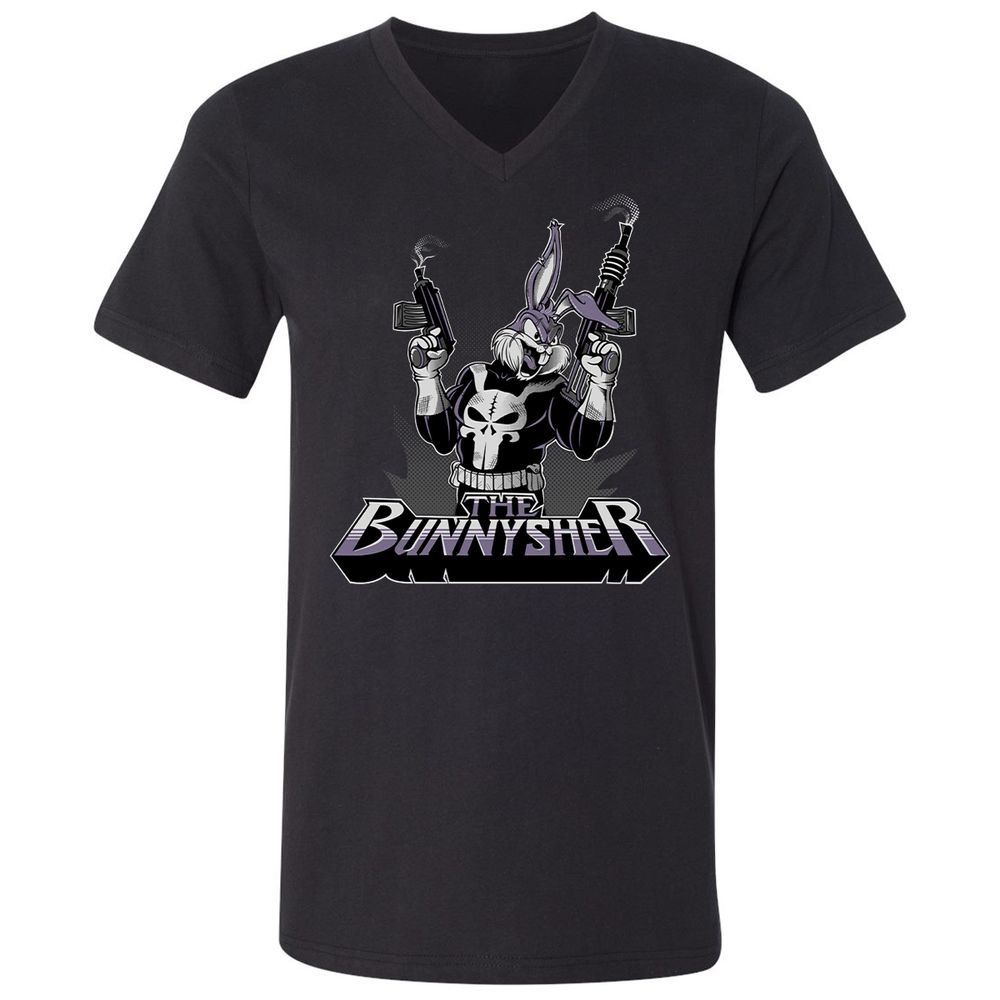 Unisex V-Neck T-Shirt - 941F5U3S - Black - 1
